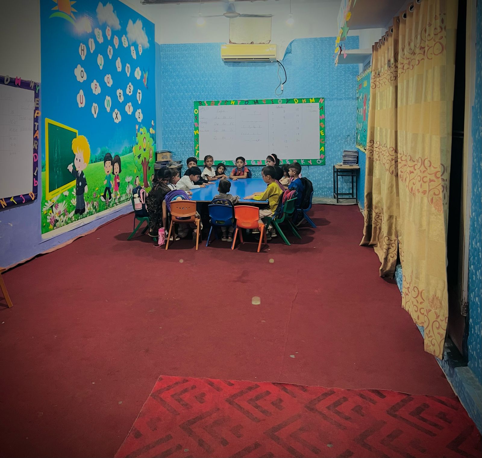 Colorful classrooms at Prime International School